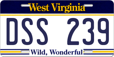 WV license plate DSS239