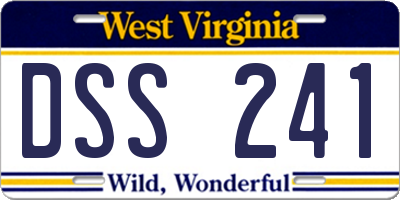WV license plate DSS241