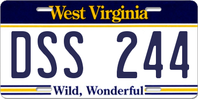 WV license plate DSS244