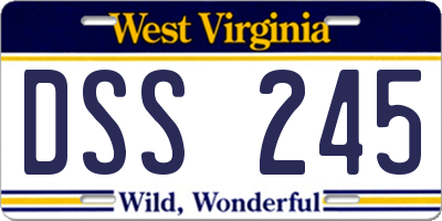 WV license plate DSS245