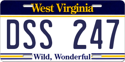 WV license plate DSS247