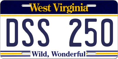 WV license plate DSS250