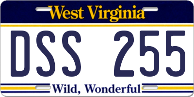 WV license plate DSS255