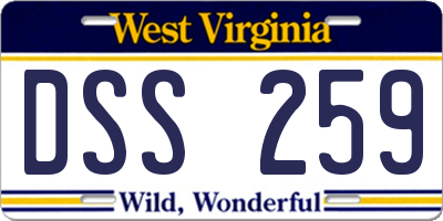 WV license plate DSS259