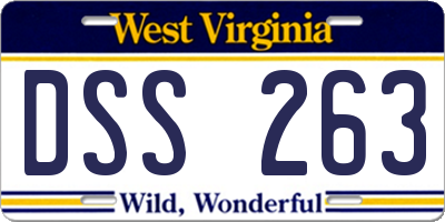 WV license plate DSS263