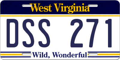 WV license plate DSS271