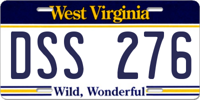 WV license plate DSS276
