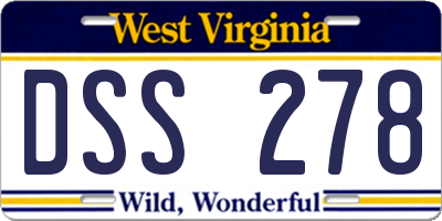 WV license plate DSS278