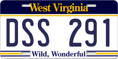 WV license plate DSS291