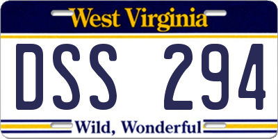 WV license plate DSS294