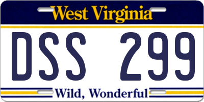 WV license plate DSS299