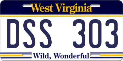 WV license plate DSS303