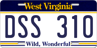 WV license plate DSS310