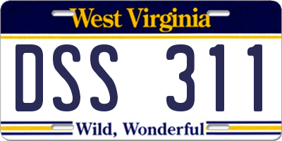 WV license plate DSS311