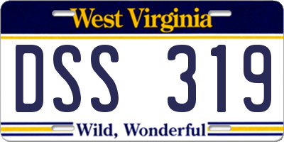 WV license plate DSS319