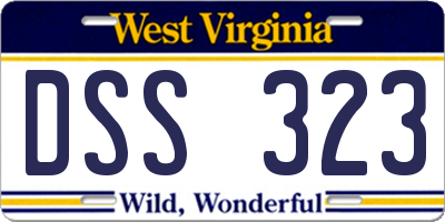 WV license plate DSS323