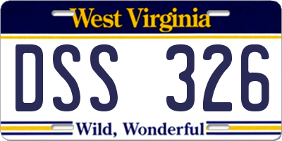 WV license plate DSS326