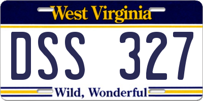 WV license plate DSS327