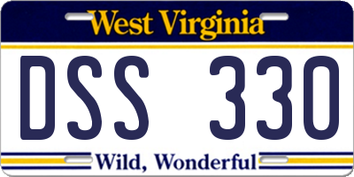 WV license plate DSS330
