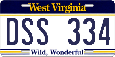 WV license plate DSS334