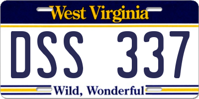 WV license plate DSS337