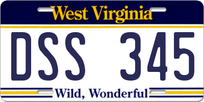 WV license plate DSS345
