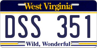 WV license plate DSS351