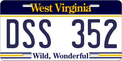 WV license plate DSS352