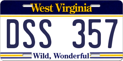 WV license plate DSS357