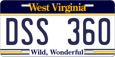 WV license plate DSS360
