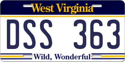 WV license plate DSS363