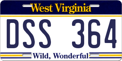 WV license plate DSS364