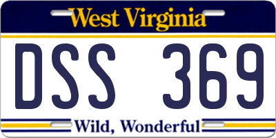 WV license plate DSS369