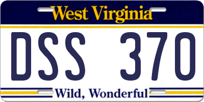 WV license plate DSS370