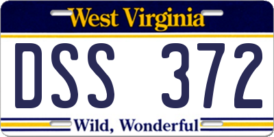 WV license plate DSS372