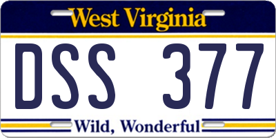 WV license plate DSS377