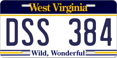 WV license plate DSS384