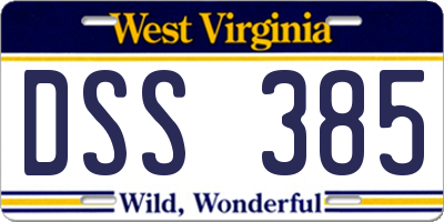 WV license plate DSS385