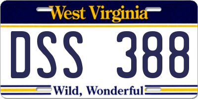 WV license plate DSS388