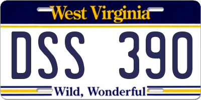 WV license plate DSS390