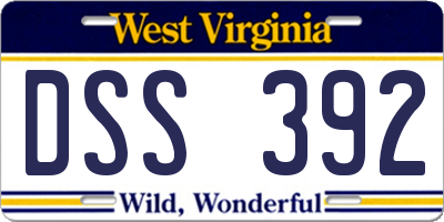 WV license plate DSS392