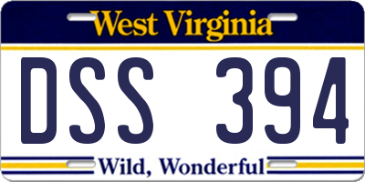 WV license plate DSS394