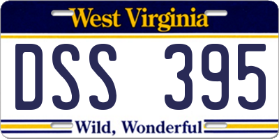 WV license plate DSS395