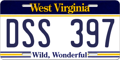 WV license plate DSS397