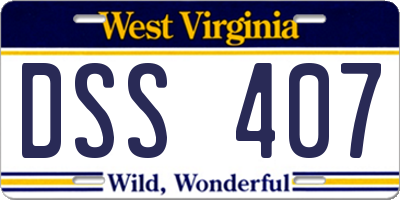 WV license plate DSS407