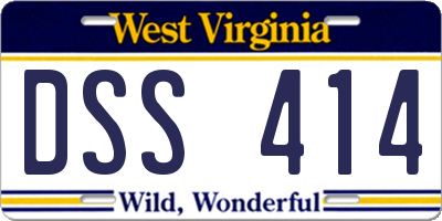 WV license plate DSS414