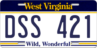 WV license plate DSS421