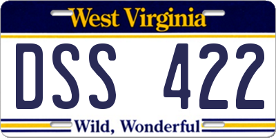 WV license plate DSS422