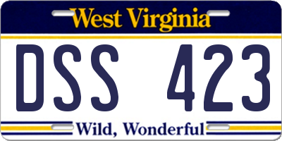 WV license plate DSS423