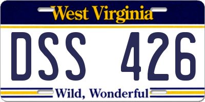 WV license plate DSS426